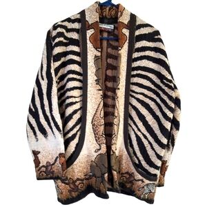 IT'S OUT OF THE BAG TAPESTRY AFRICAN SAFARI ANIMAL PRINT JACKET PRE-LOVED